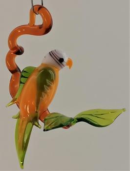 Hängevogel - Wellensittich auf Ast /klein (gelb-grün)